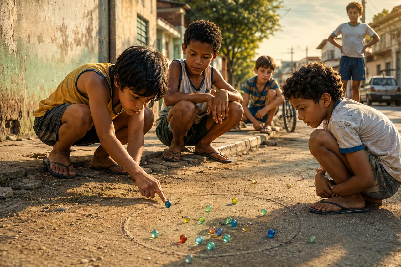 Bolinha de gude: a disputa de rua que misturava mira, aposta e rivalidade